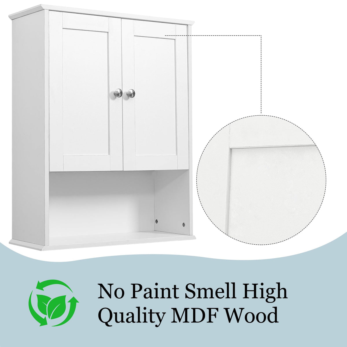White 20x28 Inch Wall Mounted Bathroom Cabinet with Adjustable Shelf Z31068