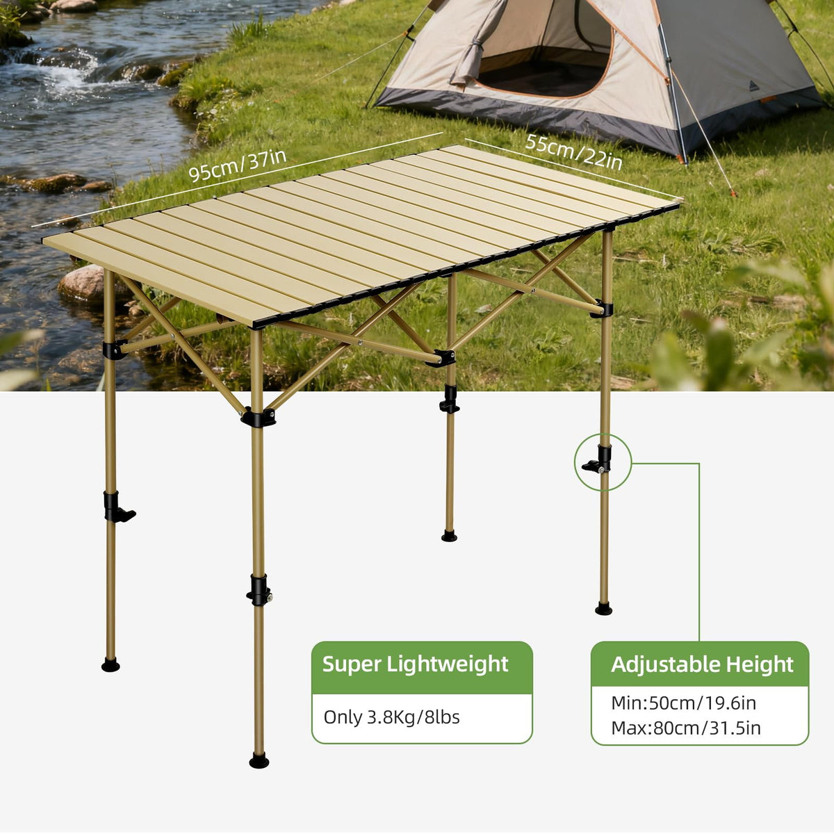 Folding Camping Table with Carry Bag Y847559
