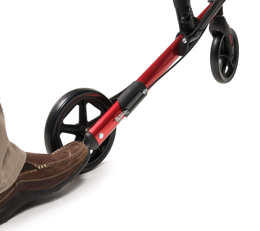 Tall Rollator Walker with Seat 8” Wheels Apple Red B94478