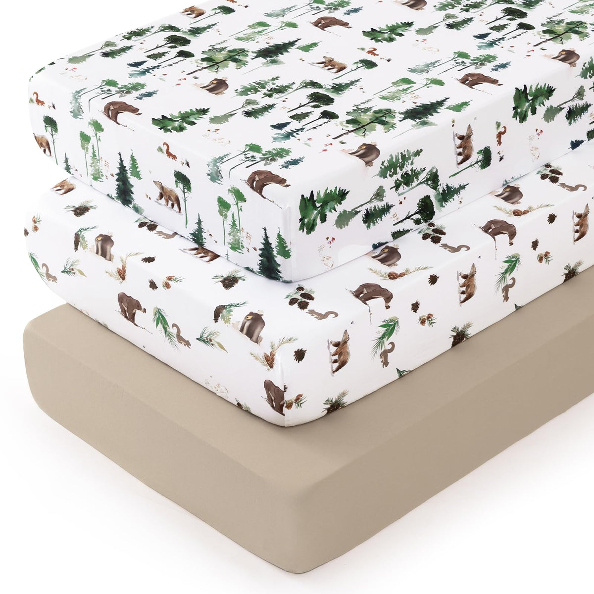 3 Pack Ultra Soft Breathable Fitted Crib Sheets 28x52 Inch U27088