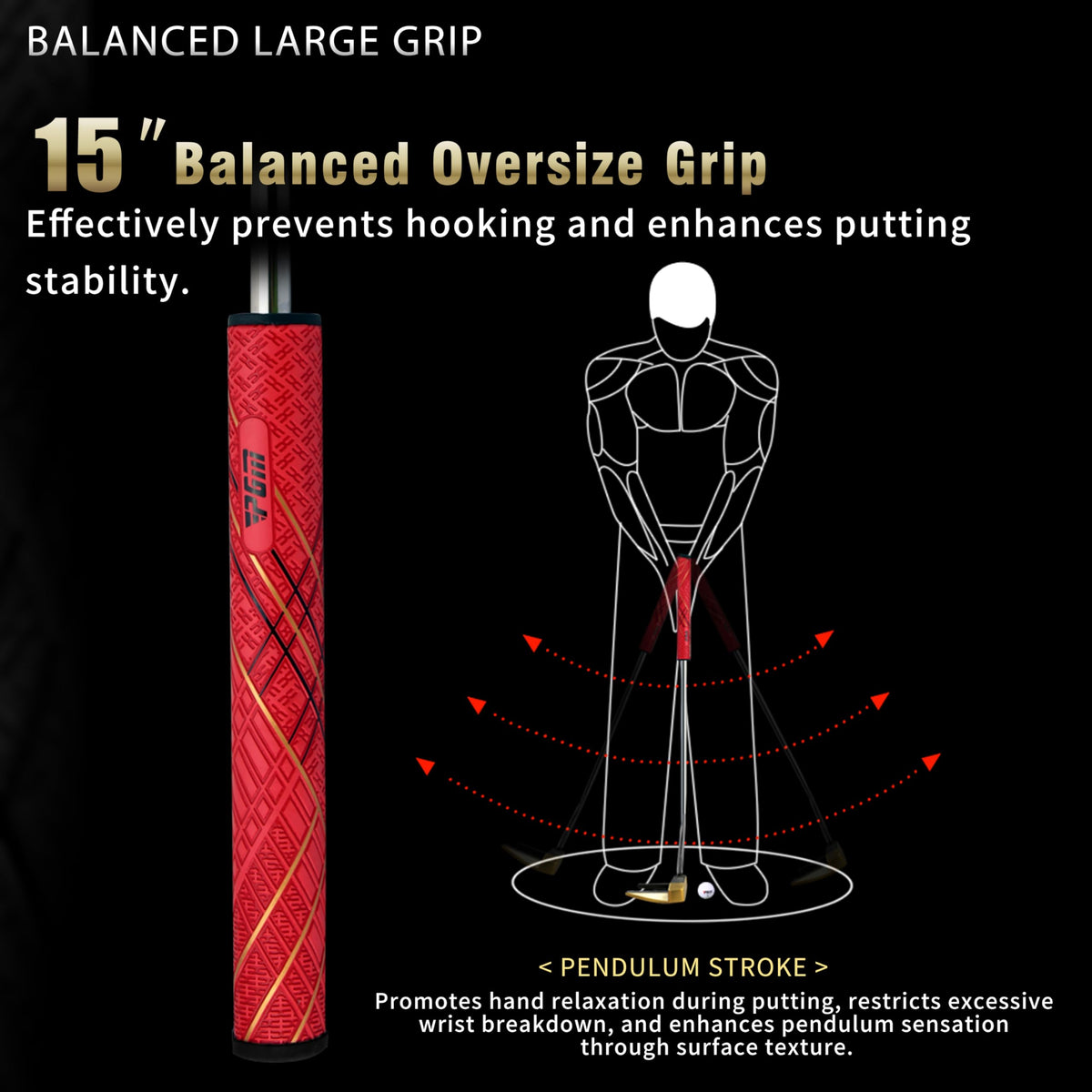 CNC-Milled Low-CG Golf Putter with Alignment Line & Oversized Grip H84396