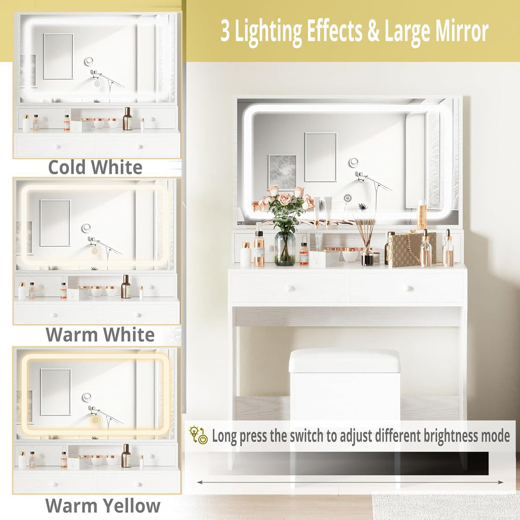 Vanity Desk with Charging Station L140