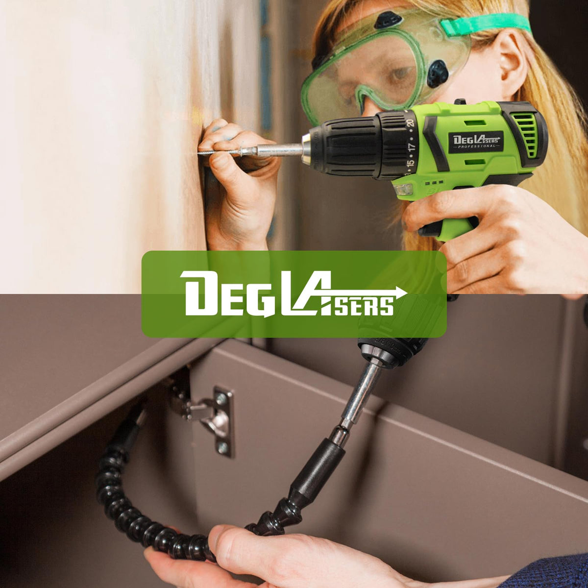 16.8V Cordless Brushless Power Drill with Battery and Charger E940