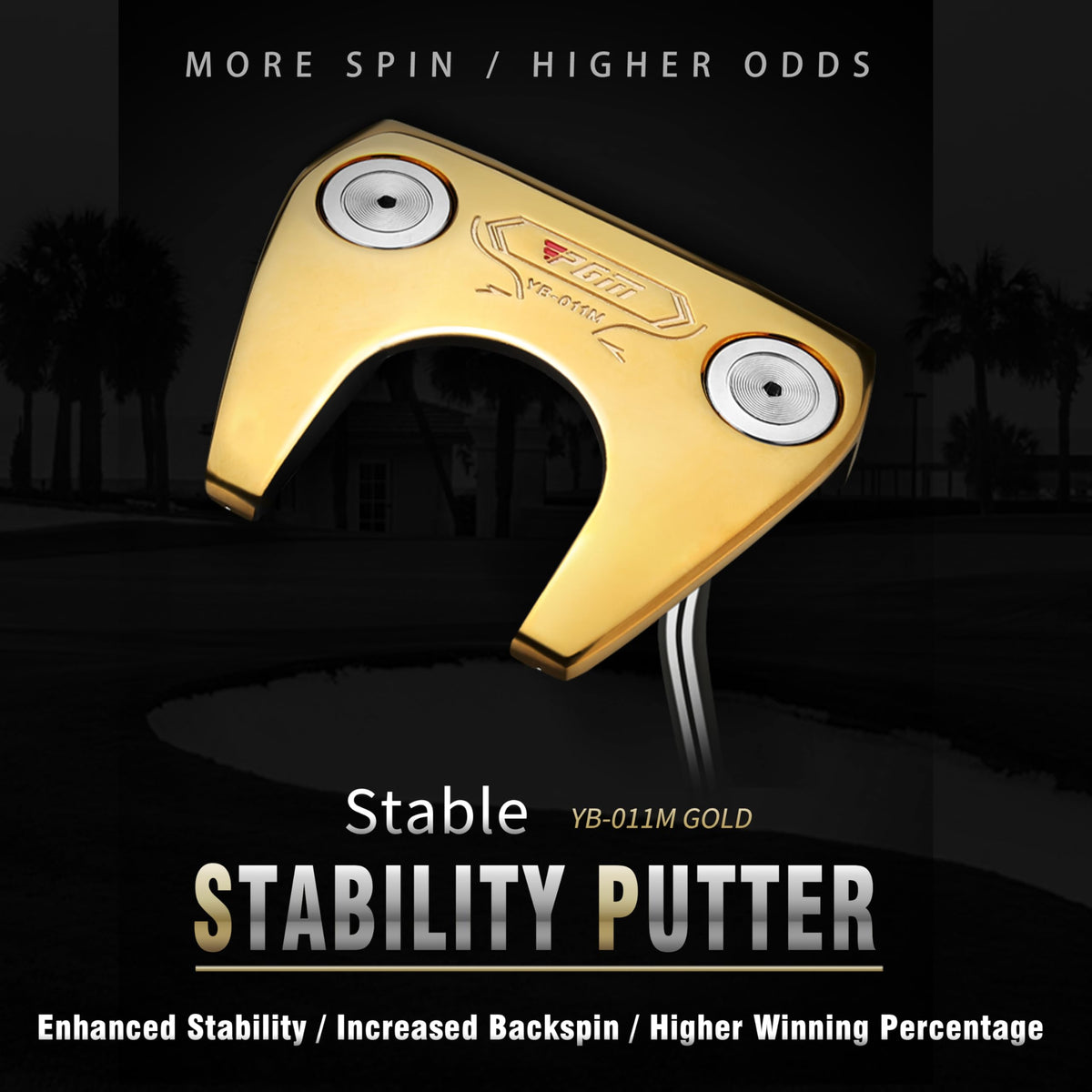 CNC-Milled Low-CG Golf Putter with Alignment Line & Oversized Grip H84396