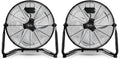 18 Inch 3-Speed High Velocity Metal Industrial Floor Fans Black 2 Pack P22321