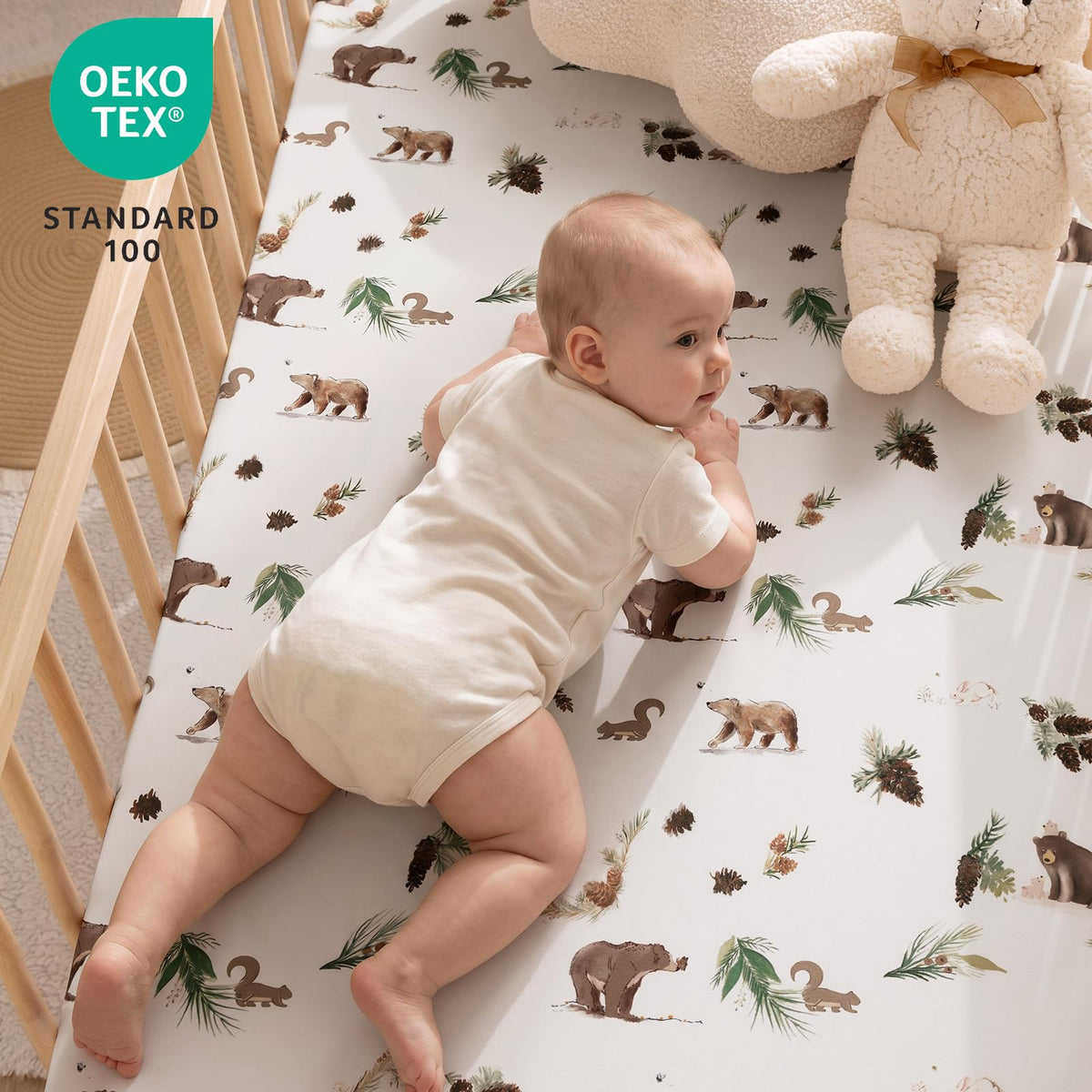3 Pack Ultra Soft Breathable Fitted Crib Sheets 28x52 Inch U27088