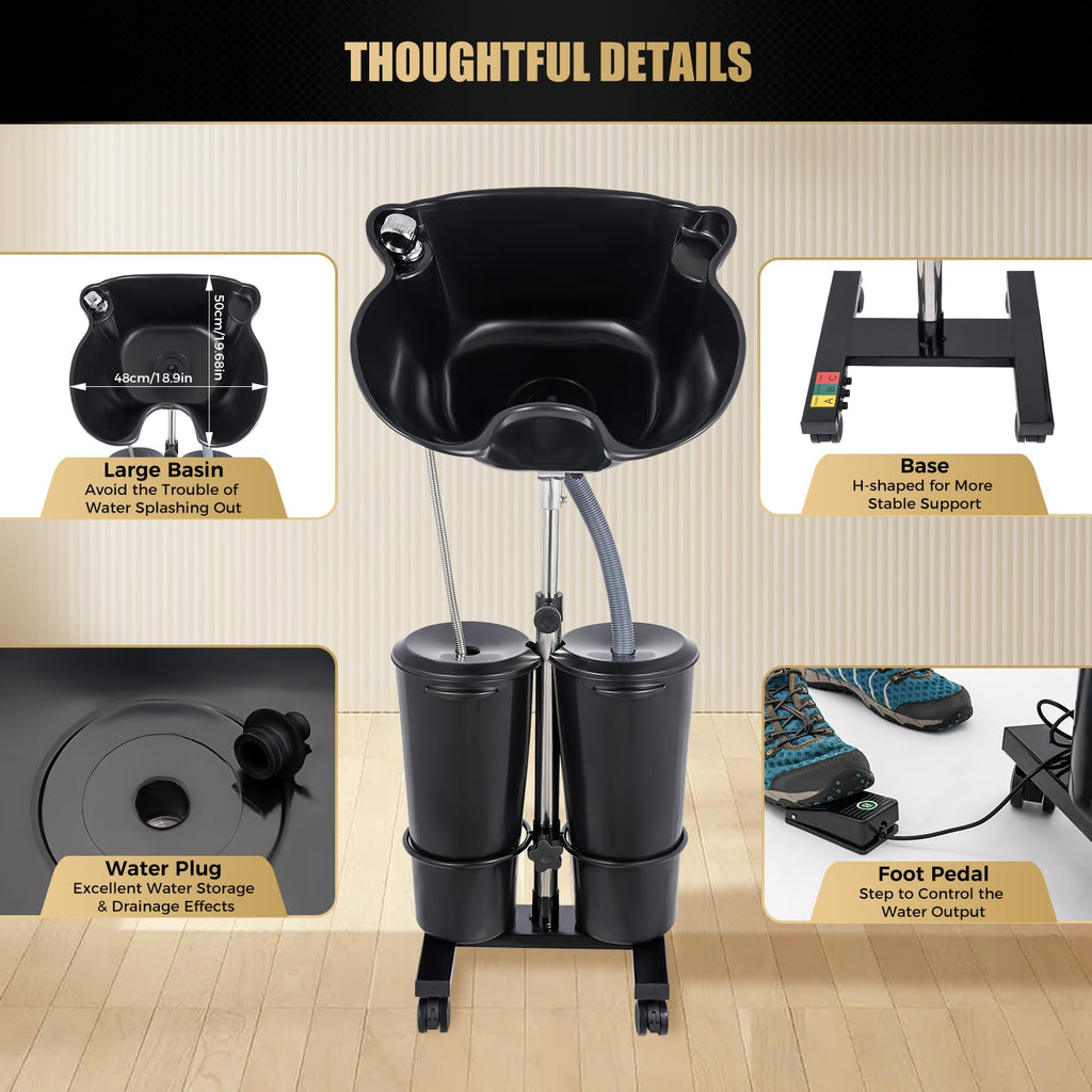 Portable Shampoo Bowl with Electric Pump J661