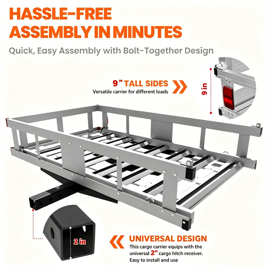 Aluminum Hitch Cargo Carrier with Ramp J19988