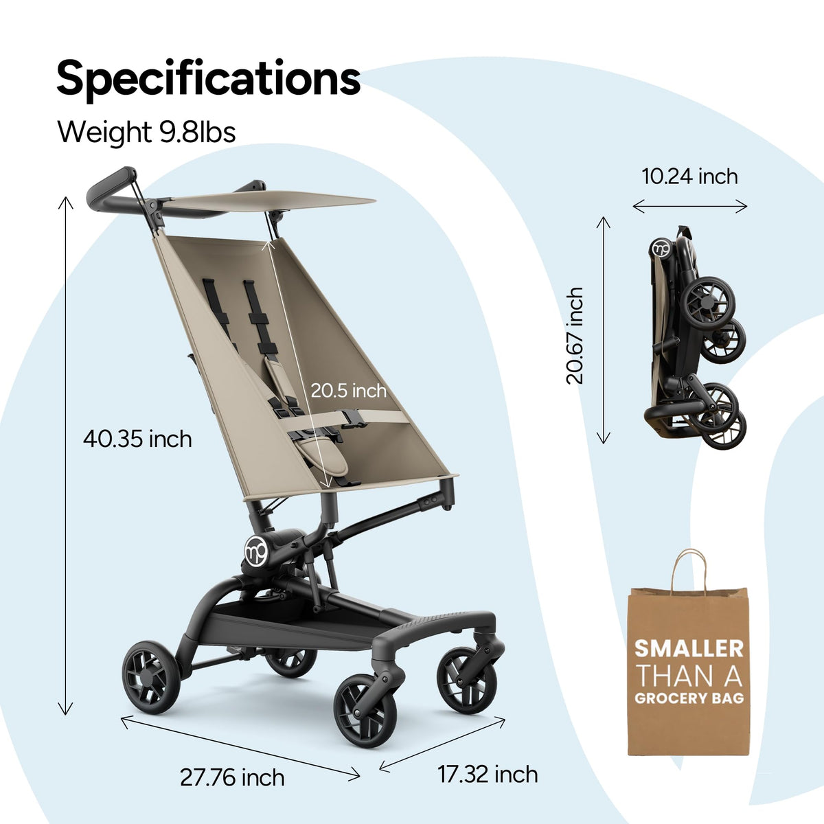 Ultra-Lightweight Travel Stroller 9.8lbs K608
