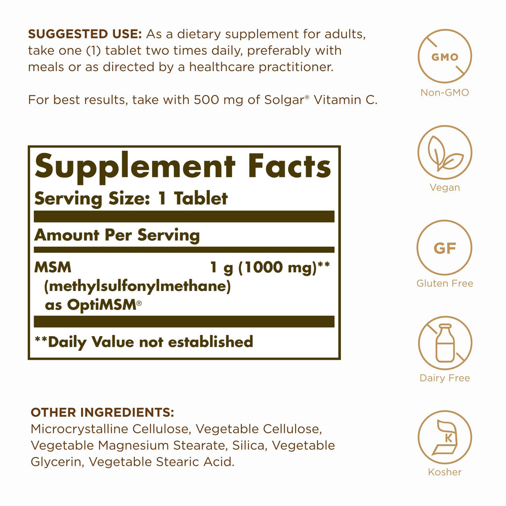 MSM 1000 mg 120 Tablets A91858