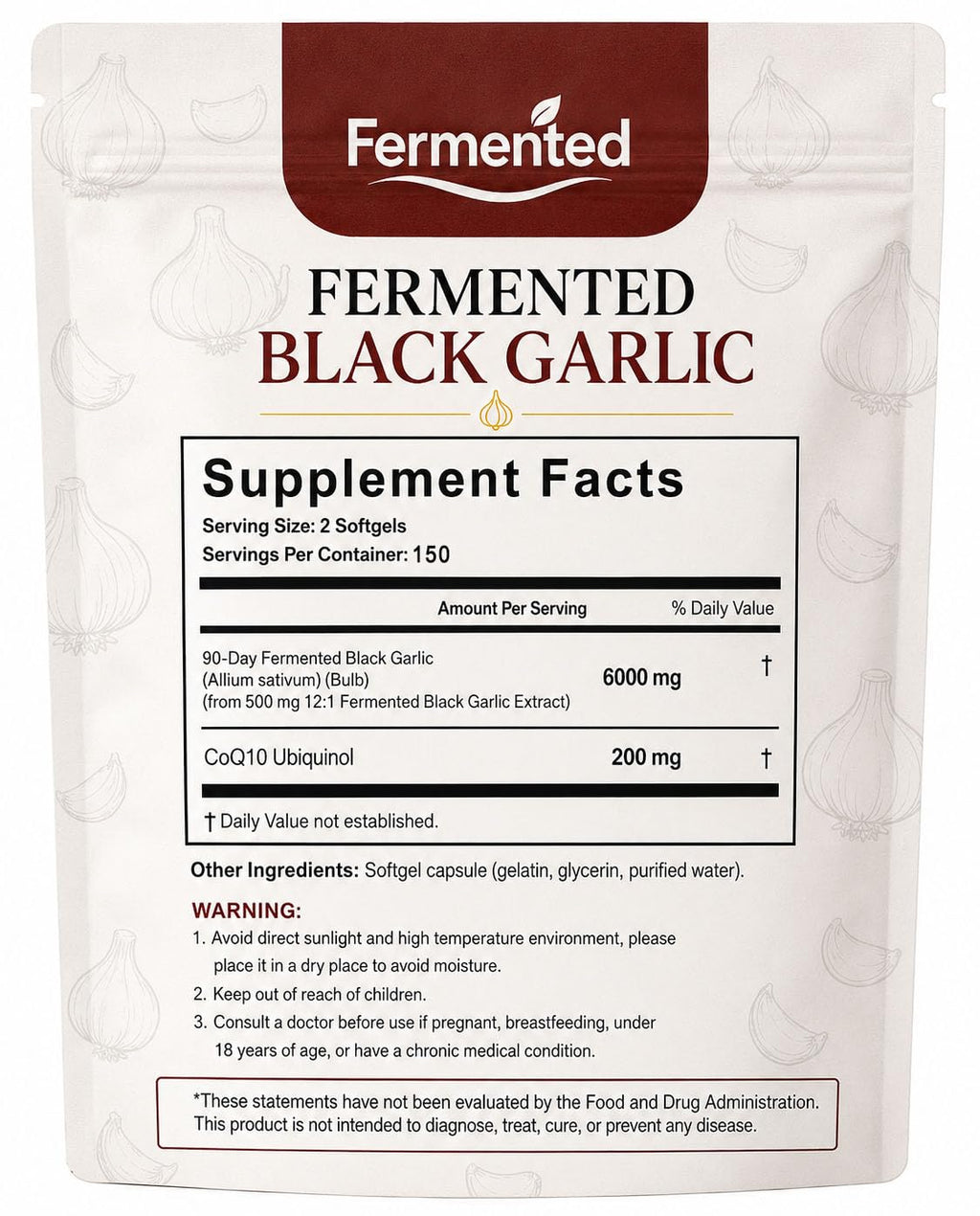 Black Garlic Coq10 Ubiquinol Softgels F93490