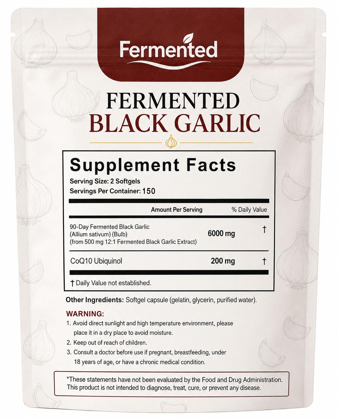 Black Garlic Coq10 Ubiquinol Softgels F93490