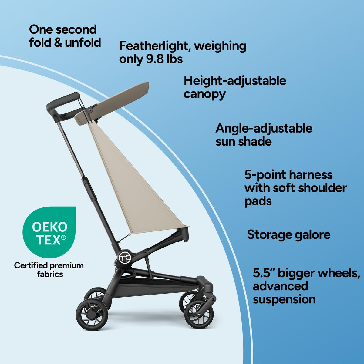 Ultra-Lightweight Travel Stroller 9.8lbs K608