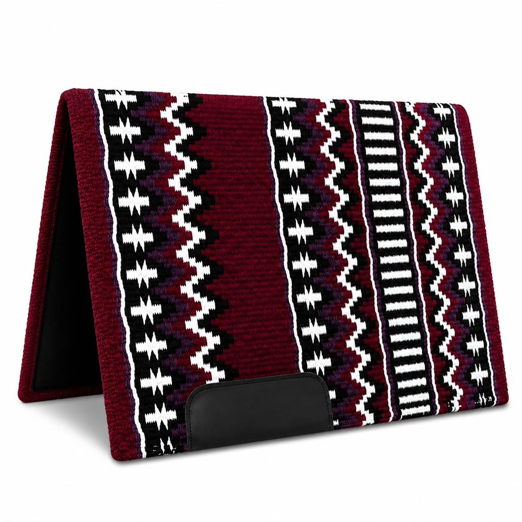 Burgundy Black White Tribal Horse Saddle Pad K81509