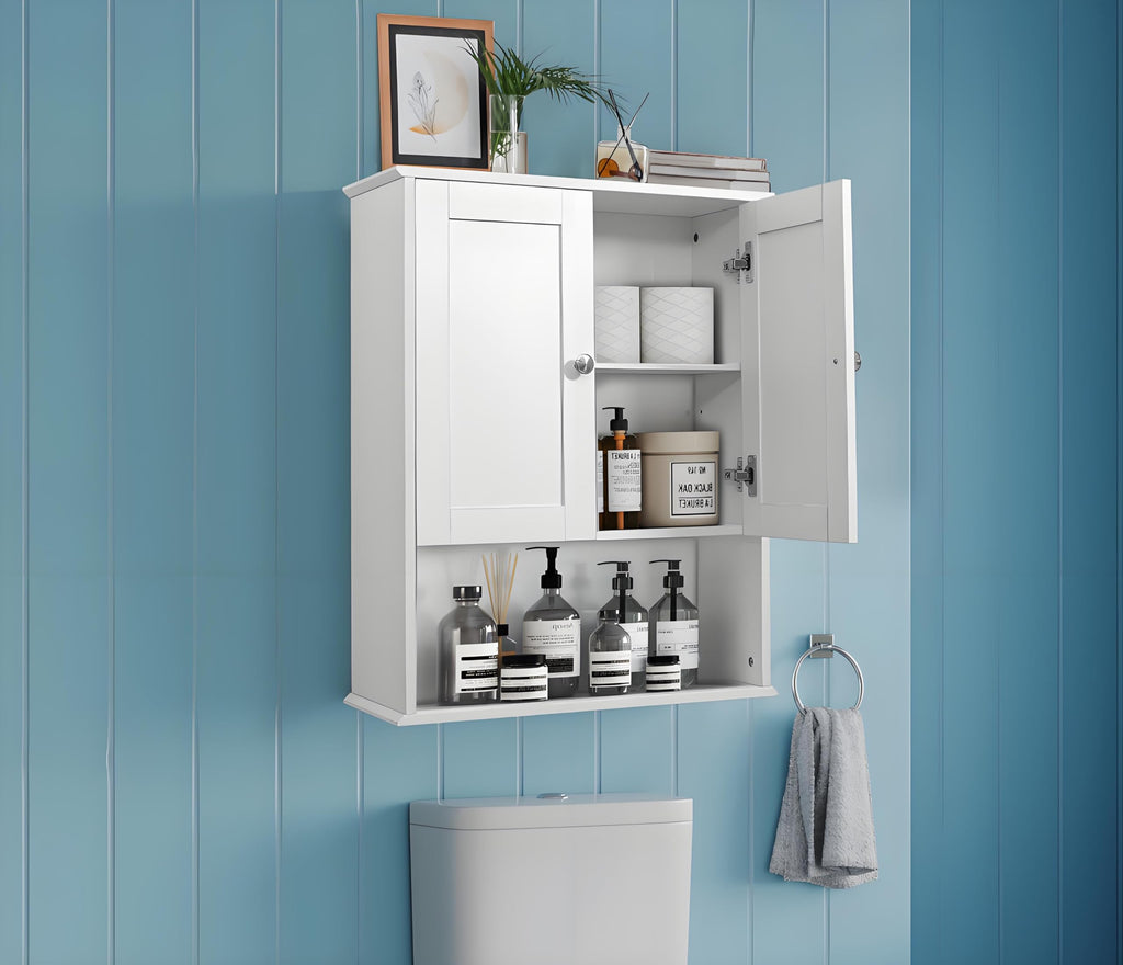 White 20x28 Inch Wall Mounted Bathroom Cabinet with Adjustable Shelf Z31068