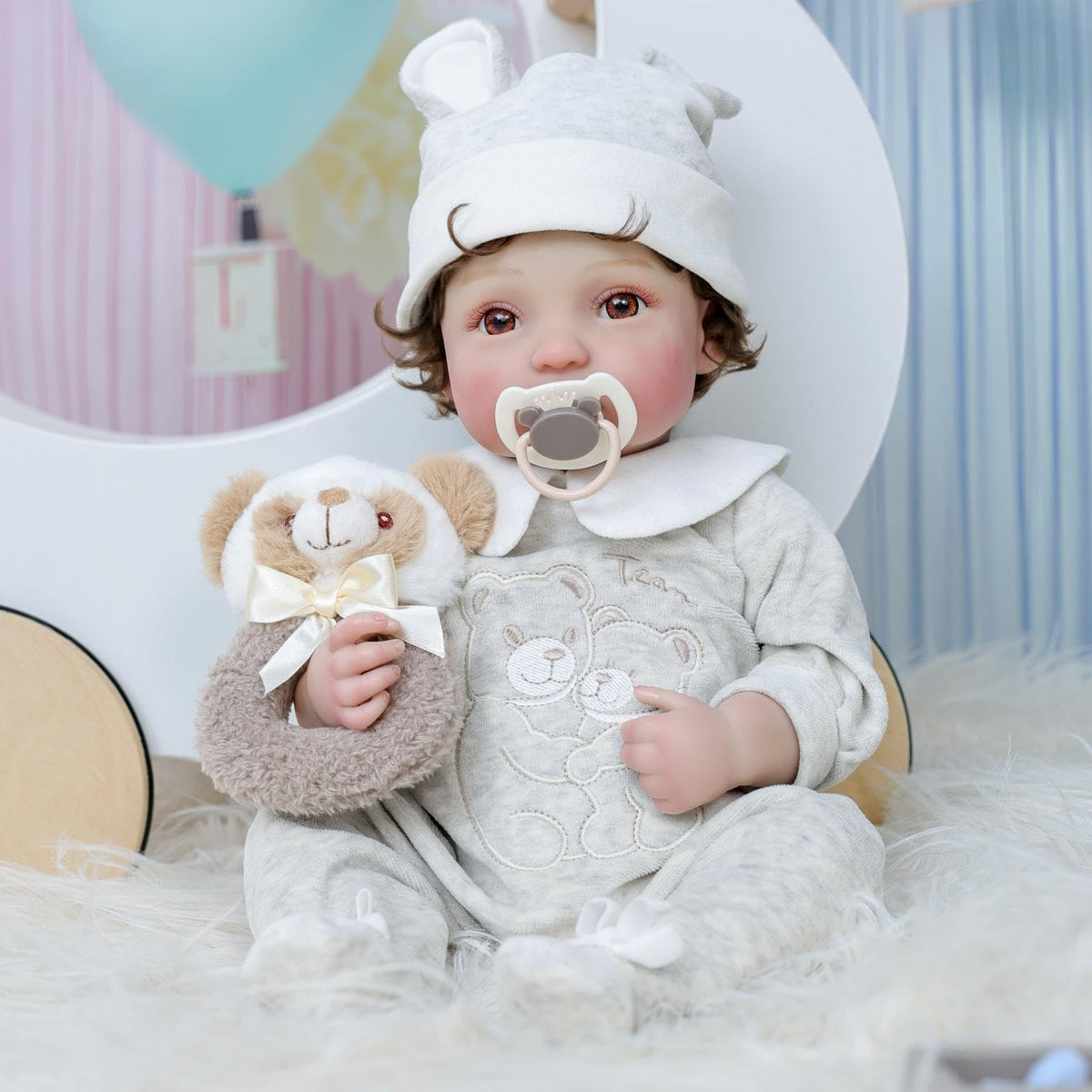 20-Inch Realistic Reborn Baby Doll with Hand-Rooted Hair B1410
