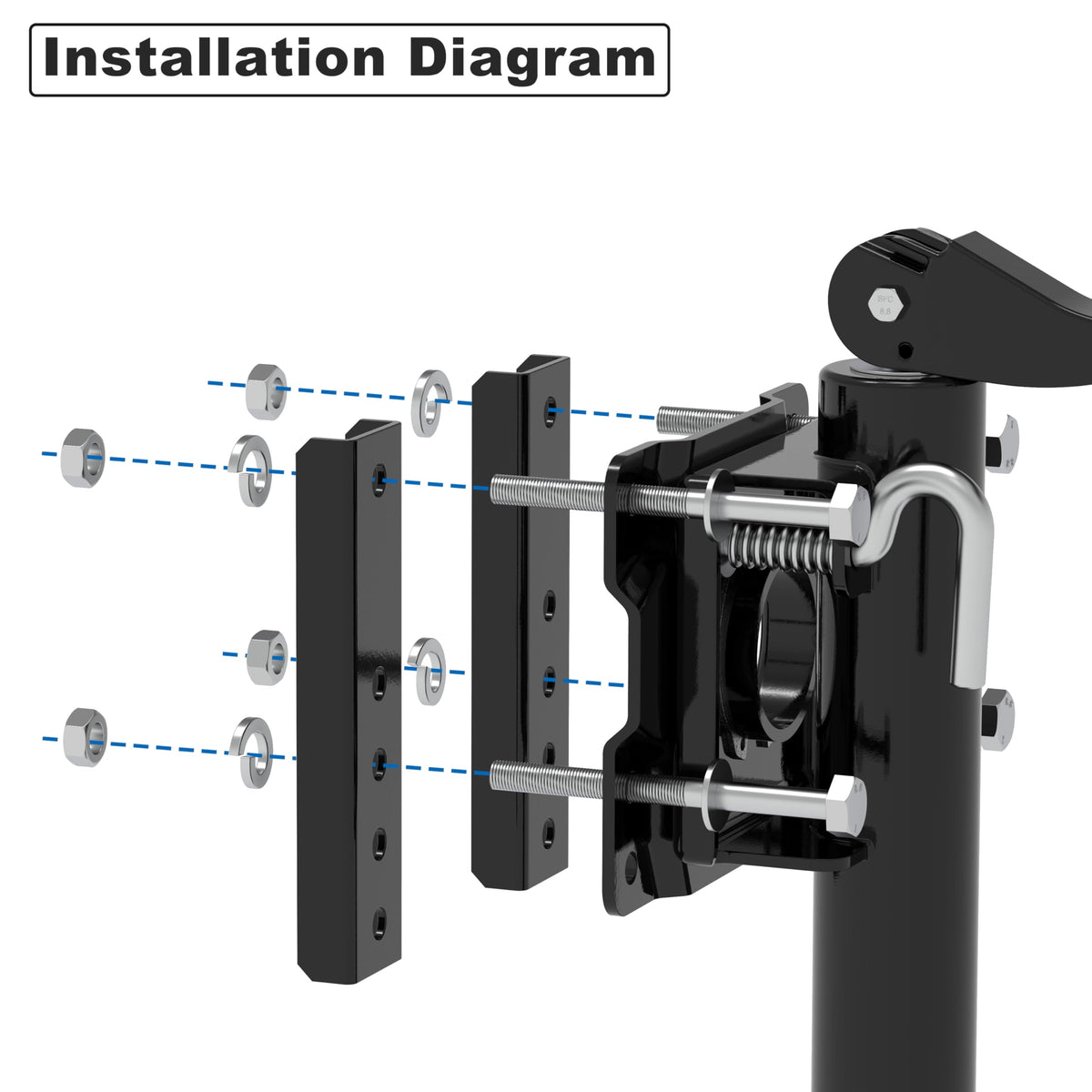 Swivel Bolt-on Trailer Jack, 10" Vertical Movement, 1000 lbs S53013