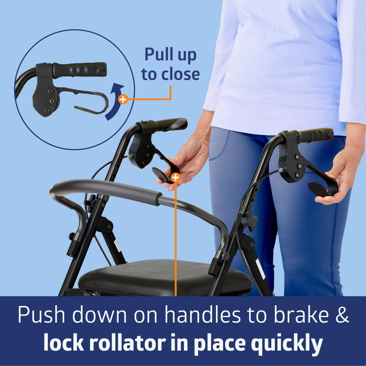 Burgundy Aluminum Rollator Walker with 8” Wheels and Padded Seat N4330