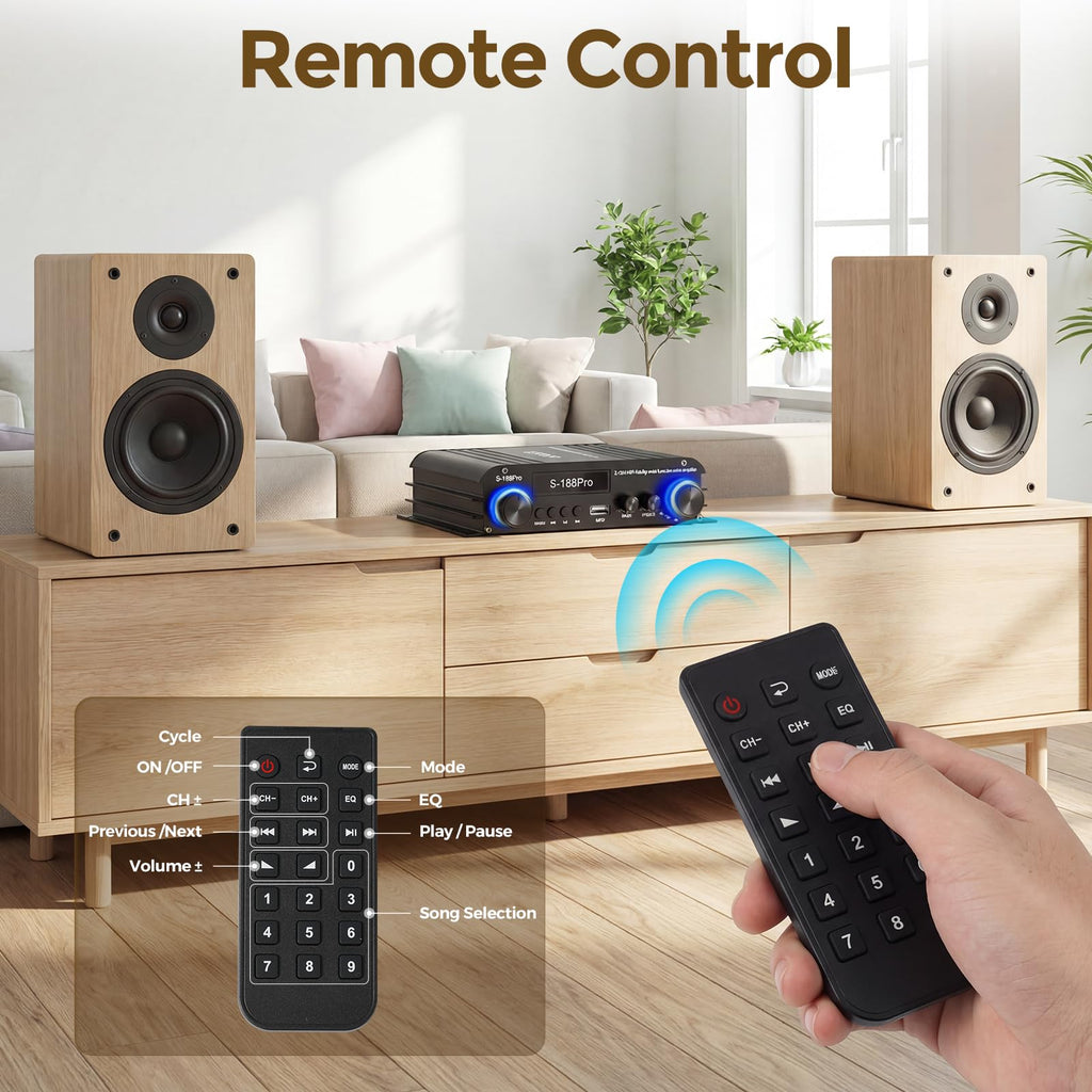2.1 Channel Stereo Audio Amplifier Bluetooth 5.0 with Remote U978