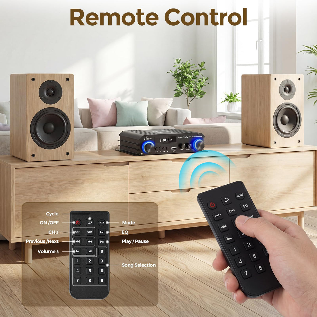 2.1 Channel Stereo Audio Amplifier Bluetooth 5.0 with Remote U978