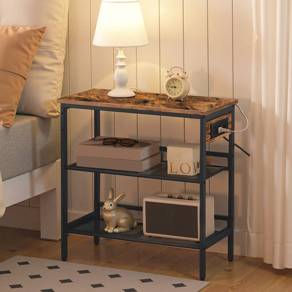 3-Tier Narrow End Table with Charging Station B20999