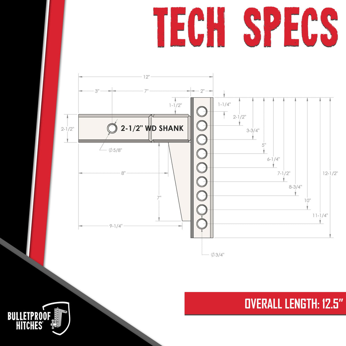 2.5" Weight Distribution Shank S348