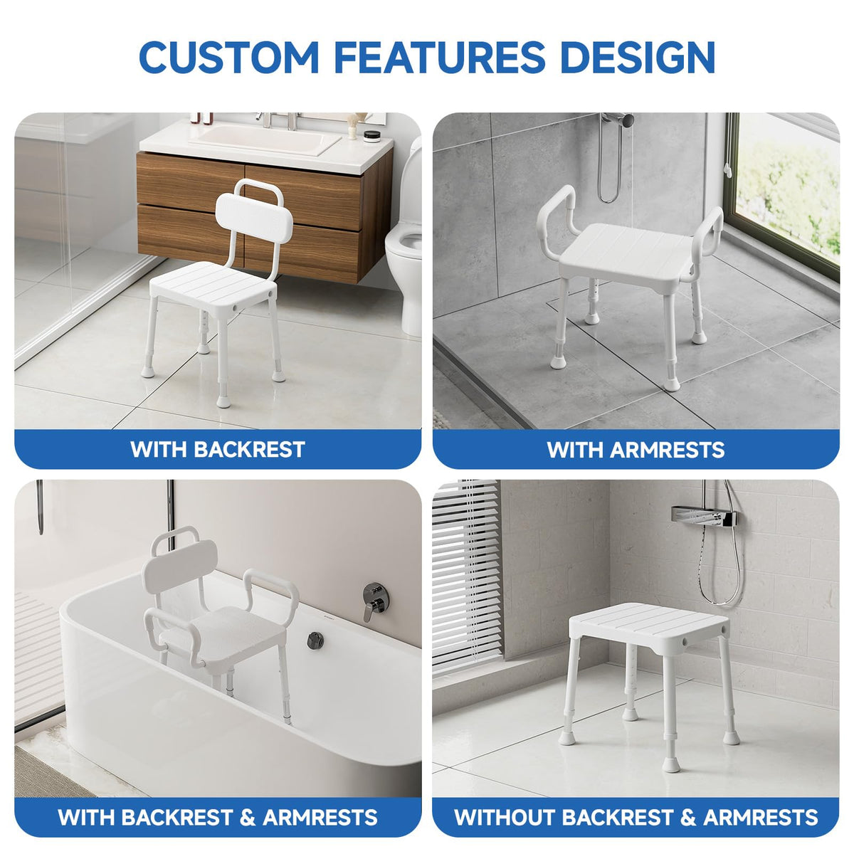 Shower Chair with Back & Arms R163