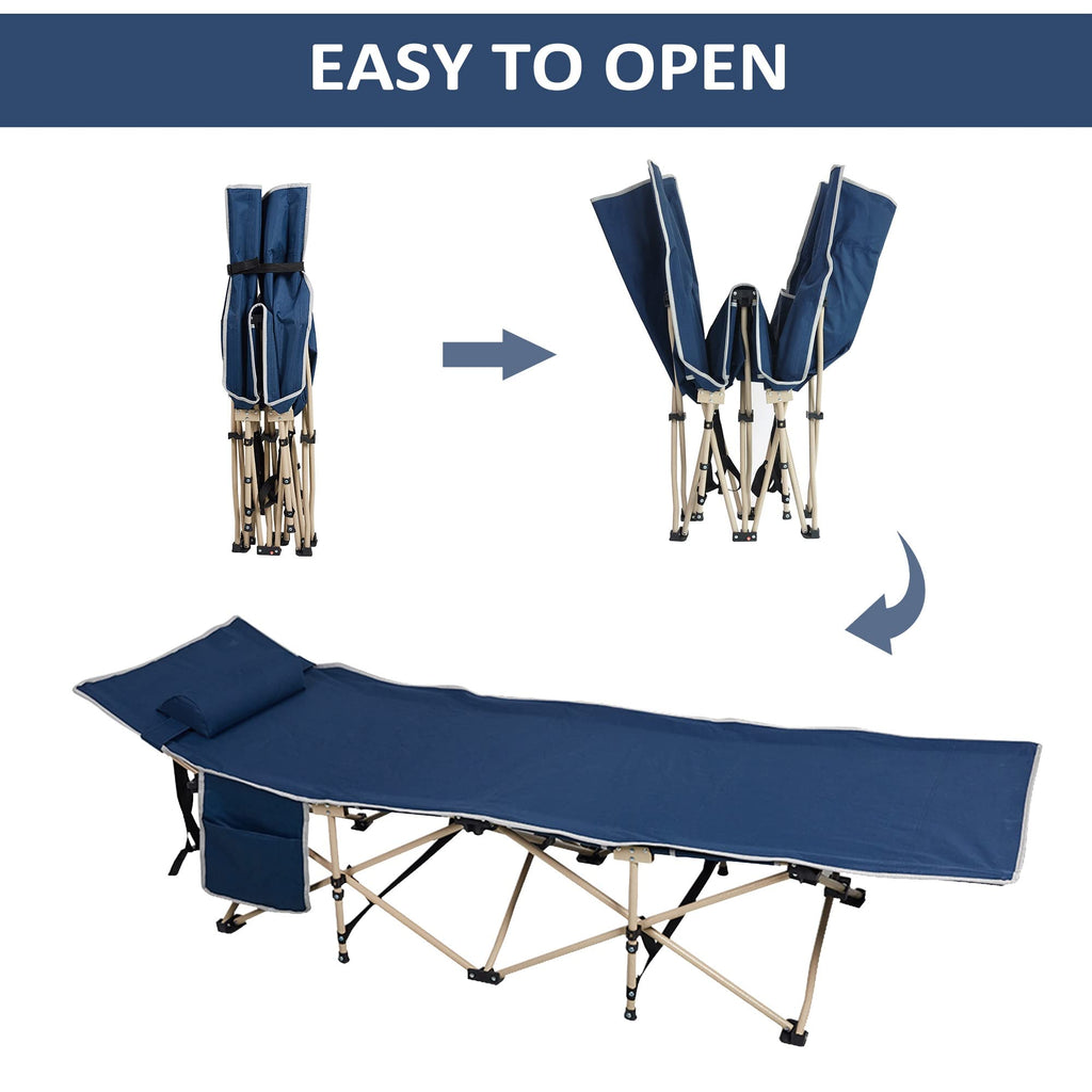 Folding Camping Cot with Carry Bag Pocket Pillow K99745