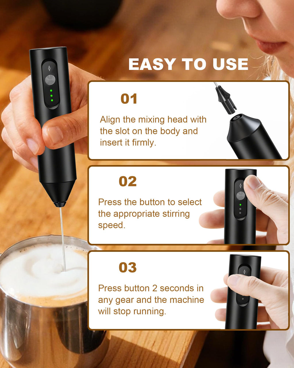 Rechargeable Handheld Milk Frother W892