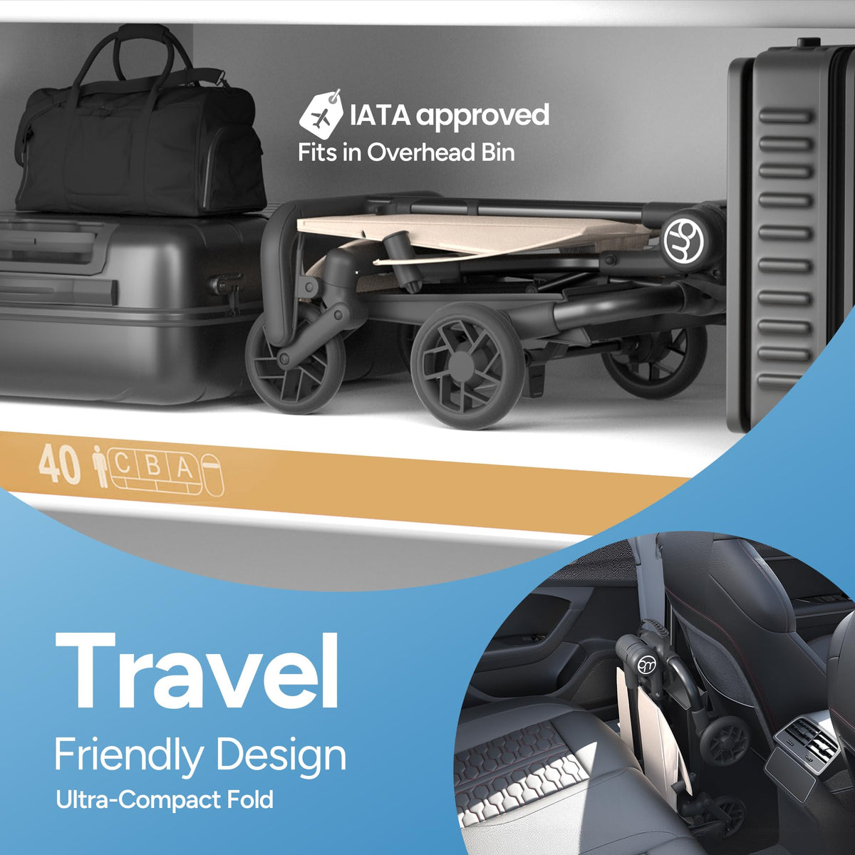 Ultra-Lightweight Travel Stroller 9.8lbs K608