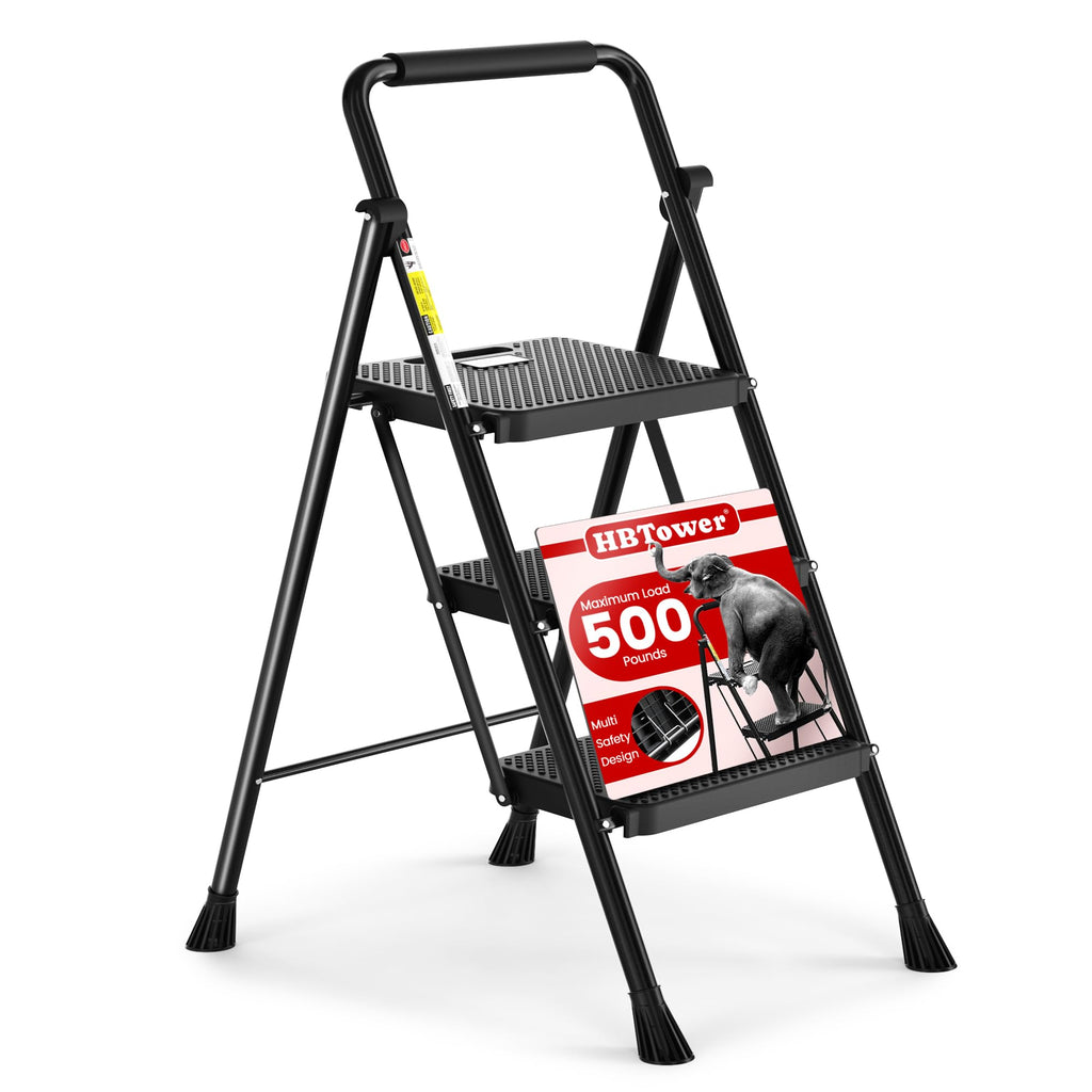 Folding Step Ladder with Anti-Slip Pedal F408