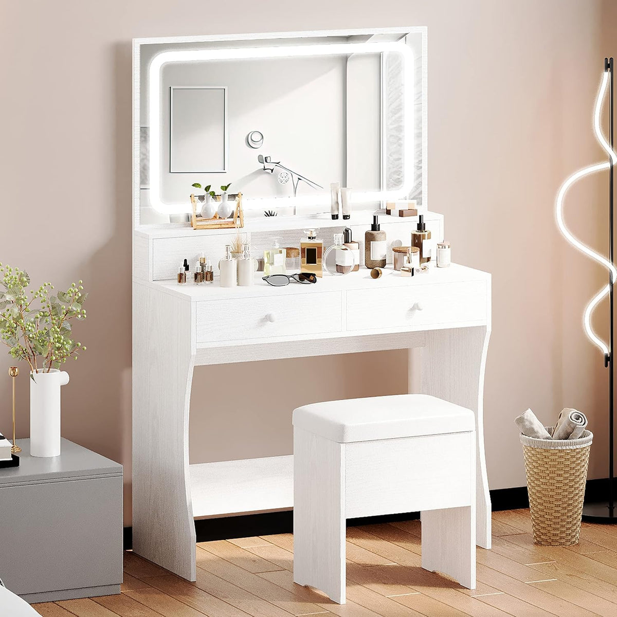 Vanity Desk with Charging Station L140