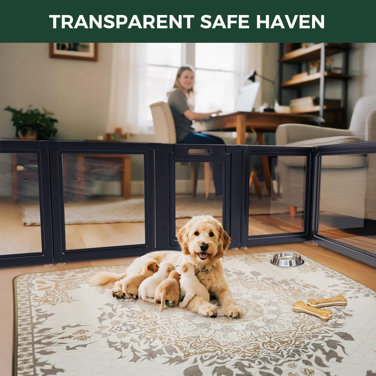 Clear Acrylic 24" H 16 Panels Dog Playpen L74139