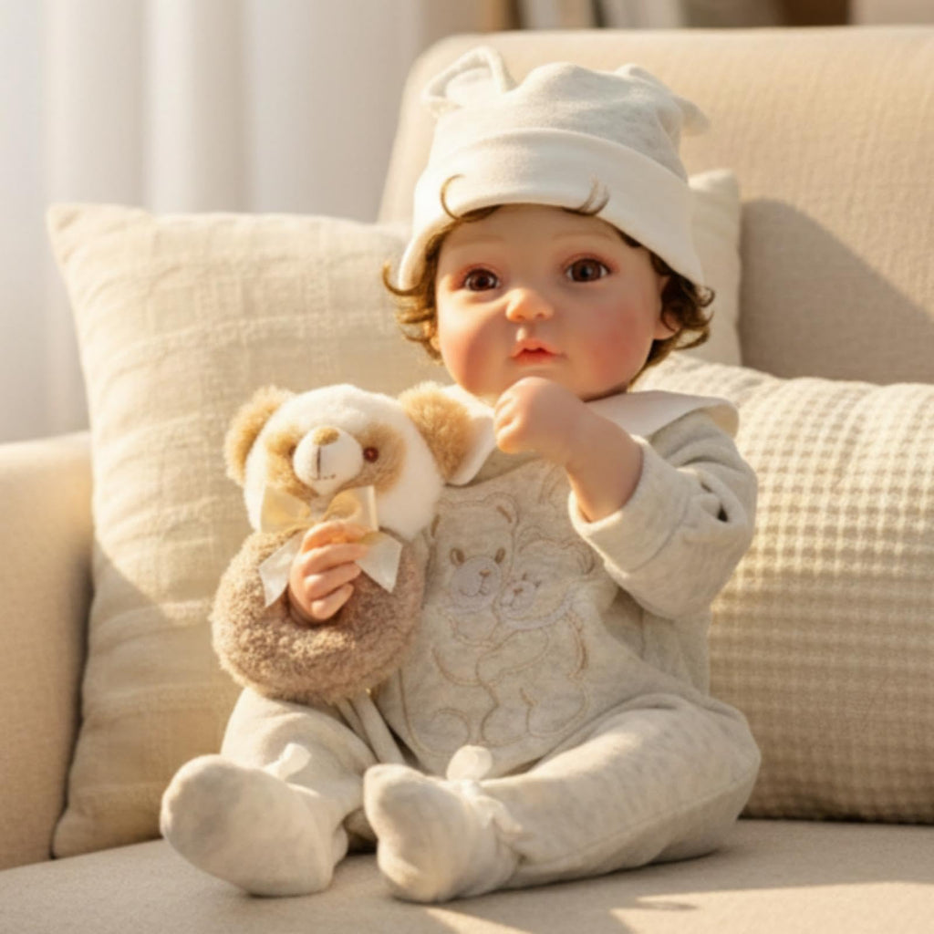 20-Inch Realistic Reborn Baby Doll with Hand-Rooted Hair B1410