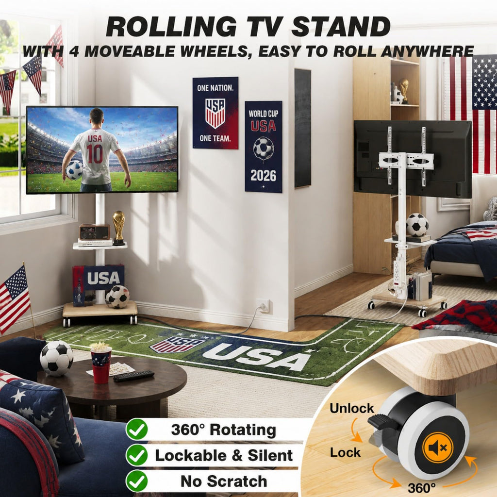 Rolling TV Stand with Power Outlet for 32-60 inch TVs A75819