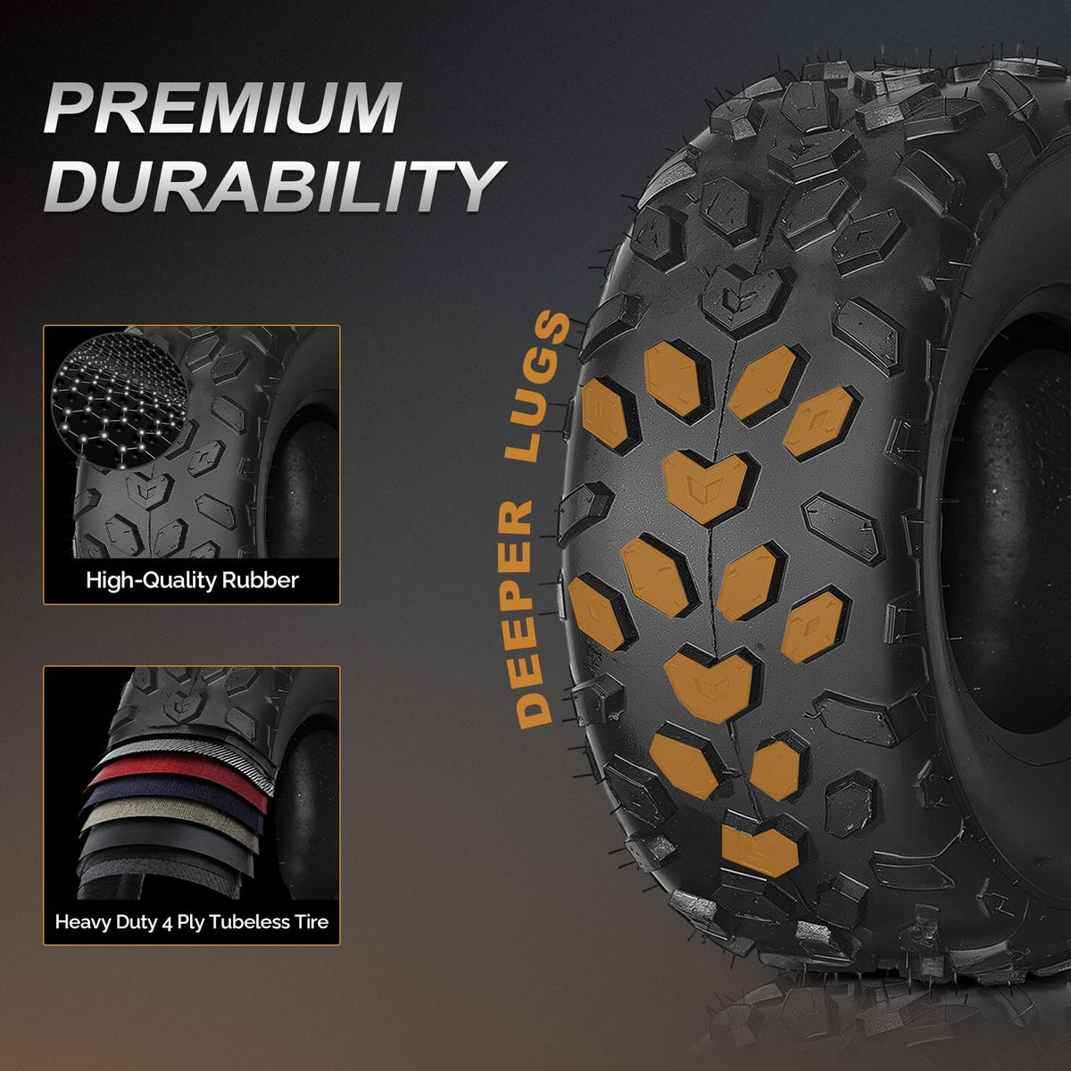 19x7-8 Tubeless ATV UTV Tires Set of 2 O234