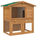 2-Tier Wooden Rabbit Hutch with Ramp S676