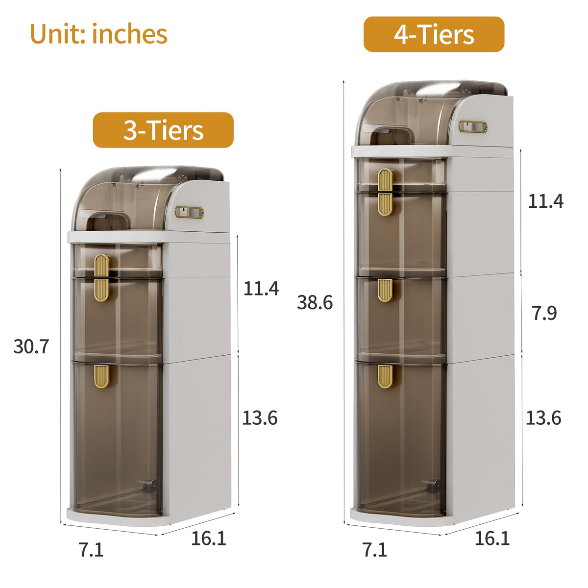 Slim Bathroom Storage Cabinet with Drawers S7895