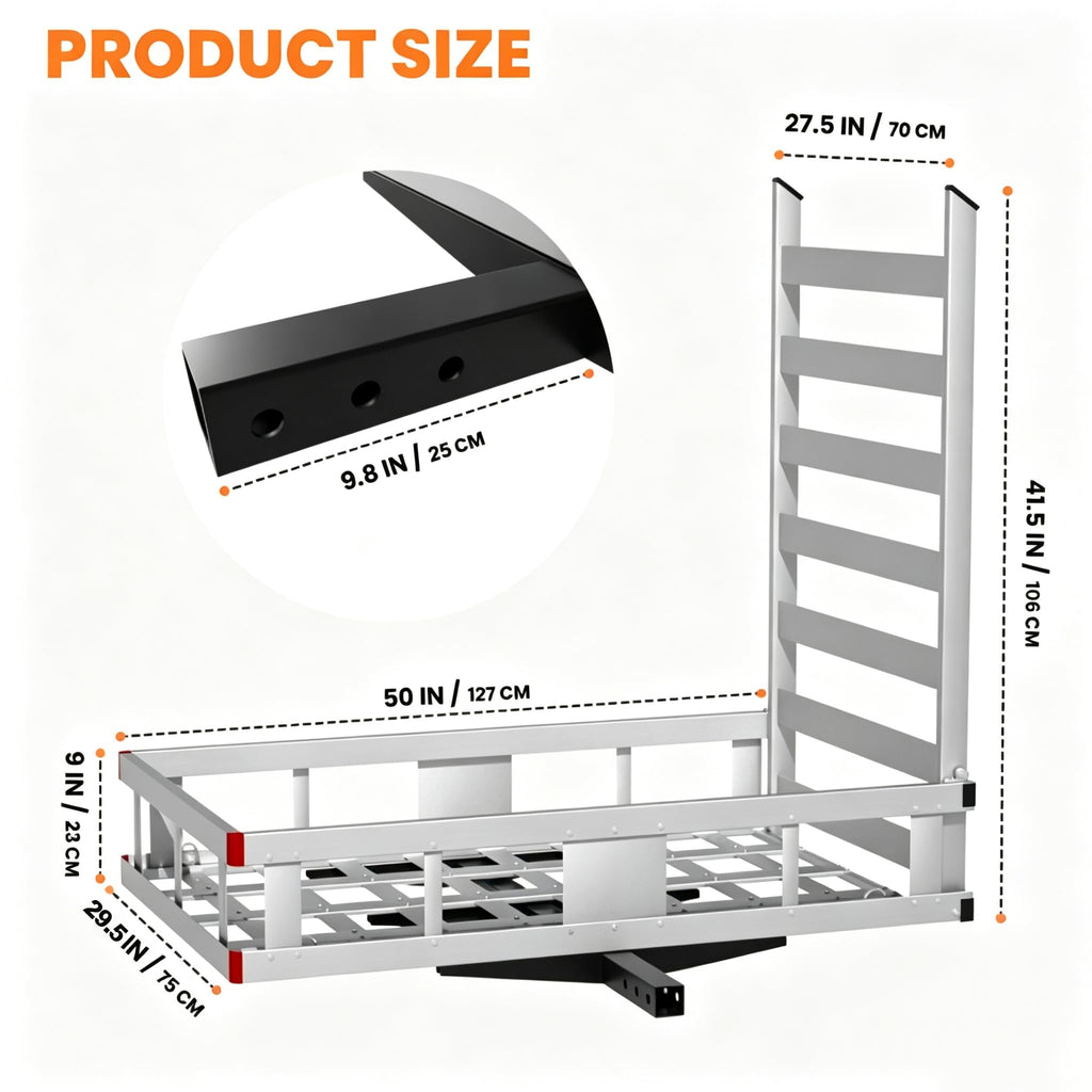 Aluminum Hitch Cargo Carrier with Ramp J19988