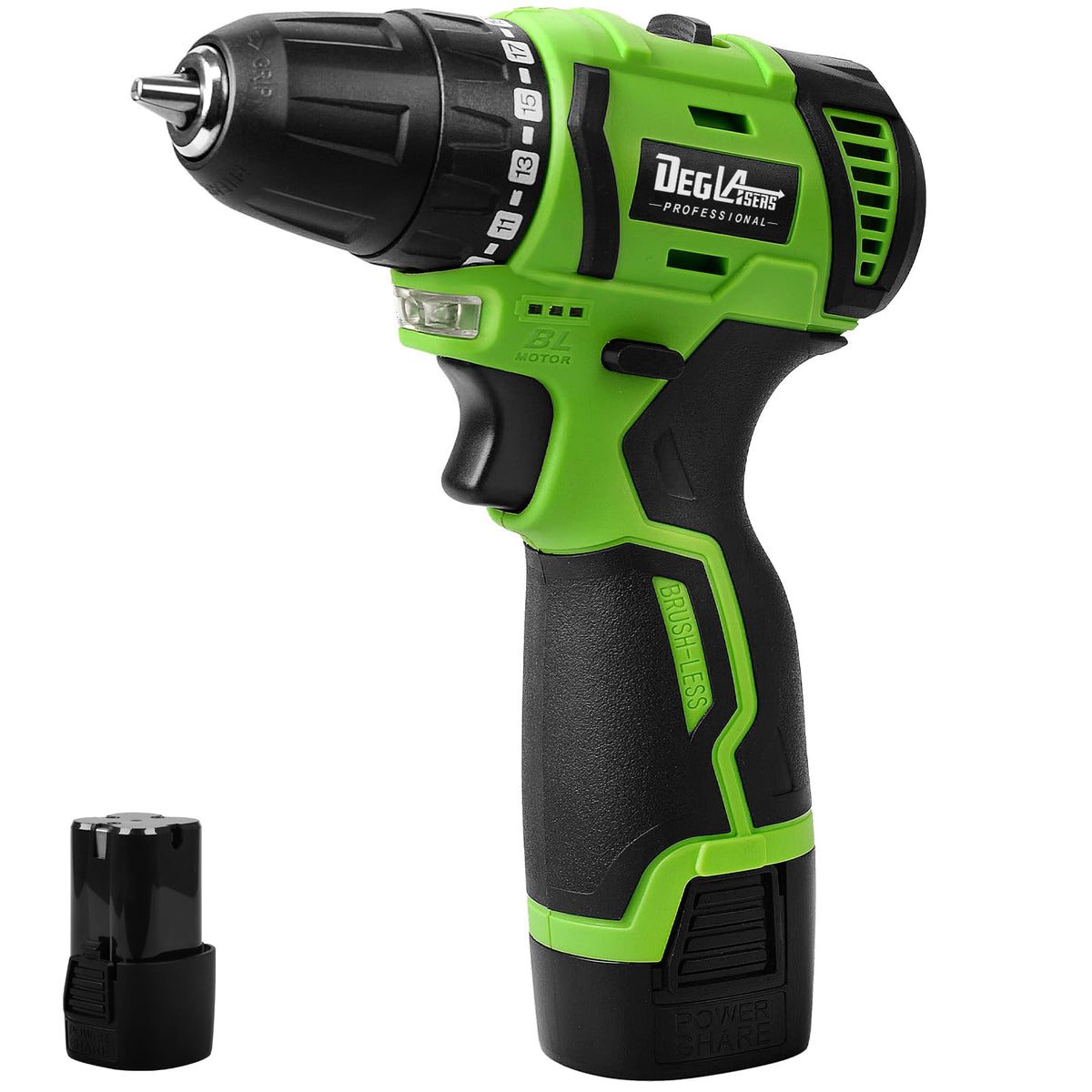 16.8V Cordless Brushless Power Drill with Battery and Charger E940