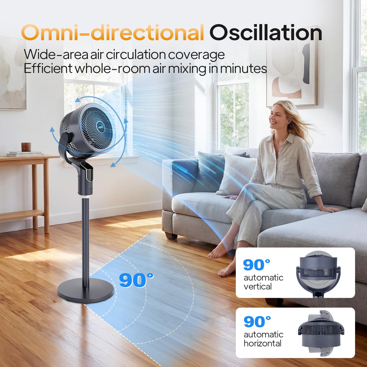 3-in-1 Pedestal Tabletop Fan with Remote Grey 2-Pack N1329