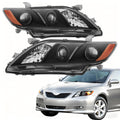 2PCS Black Housing Clear Lens Headlight Assembly Set T909