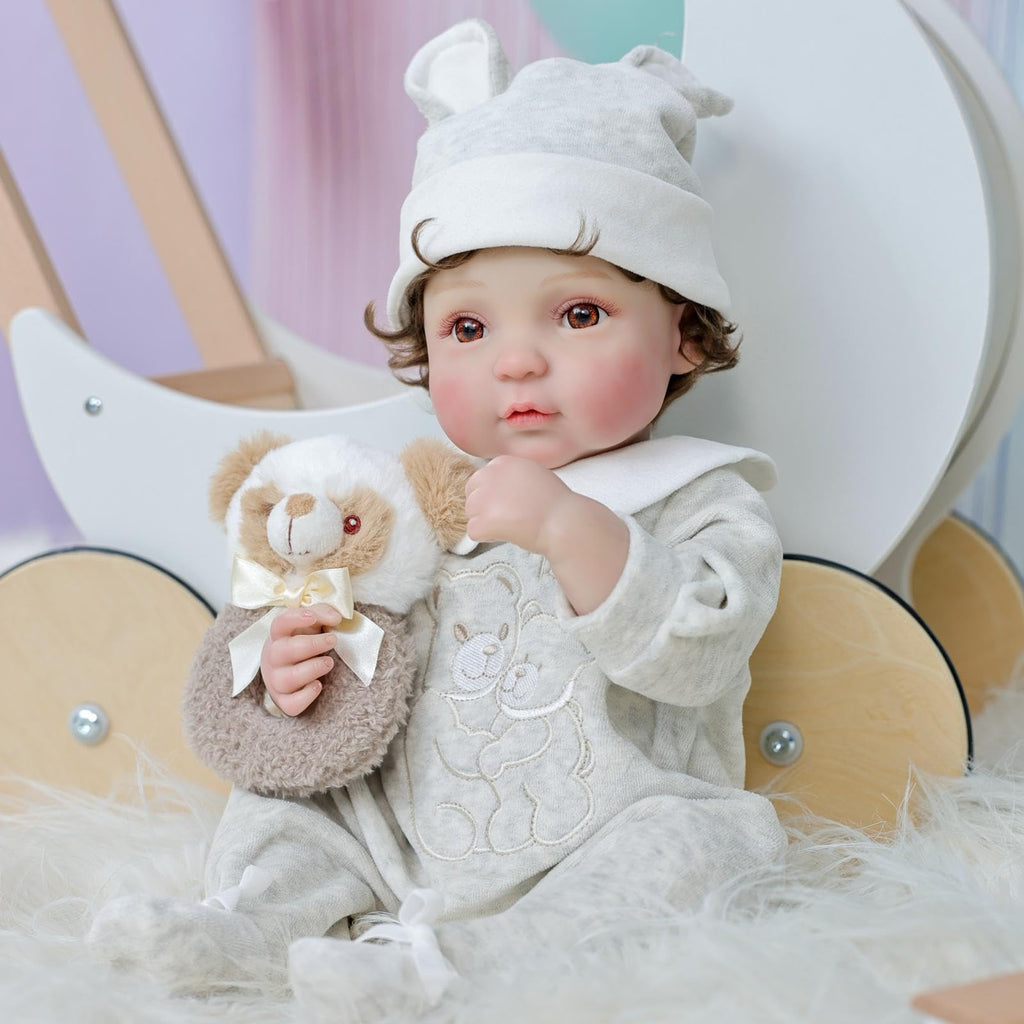 20-Inch Realistic Reborn Baby Doll with Hand-Rooted Hair B1410
