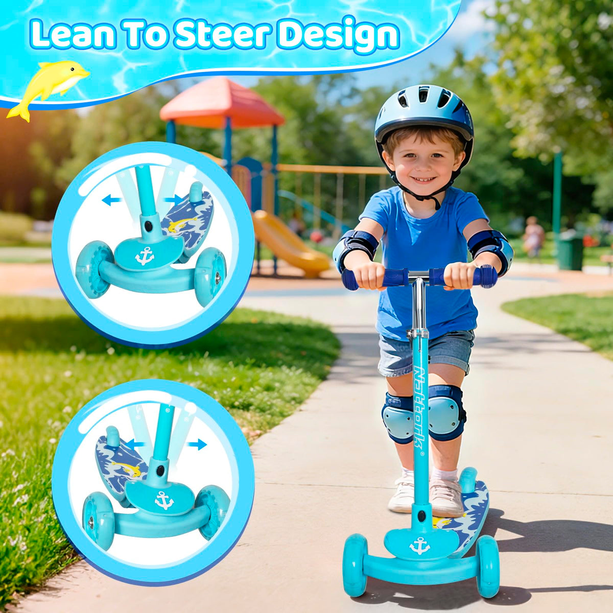 3-Wheel Toddler Kick Scooter with Light-Up Wheels R89673