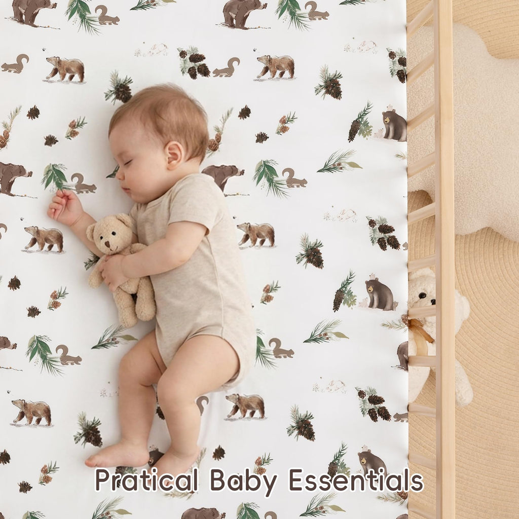 3 Pack Ultra Soft Breathable Fitted Crib Sheets 28x52 Inch U27088