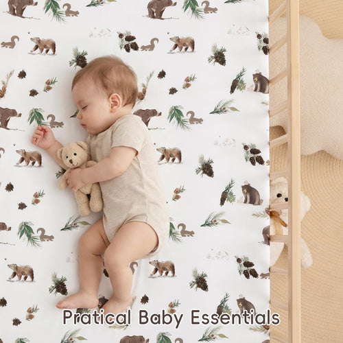 3 Pack Ultra Soft Breathable Fitted Crib Sheets 28x52 Inch U27088