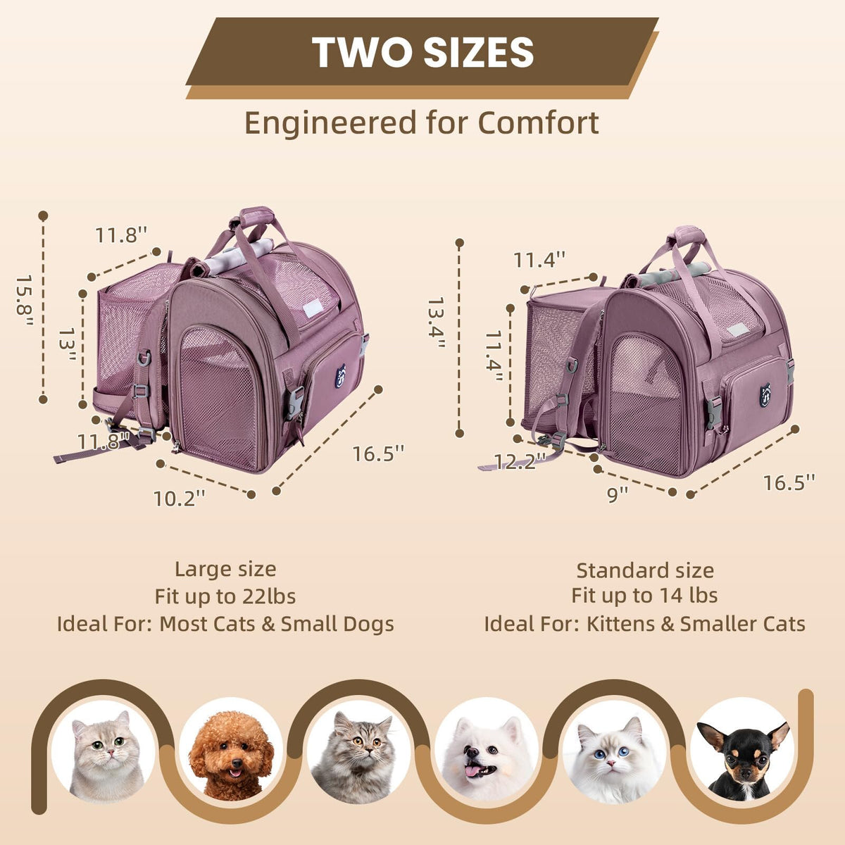 Expandable Large Cat Carrier Backpack P88800