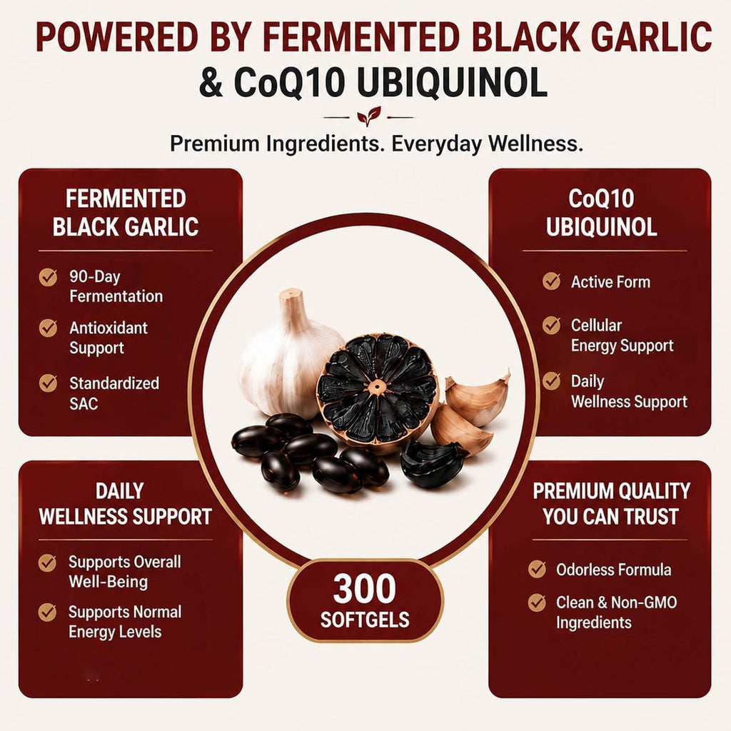 Black Garlic Coq10 Ubiquinol Softgels F93490