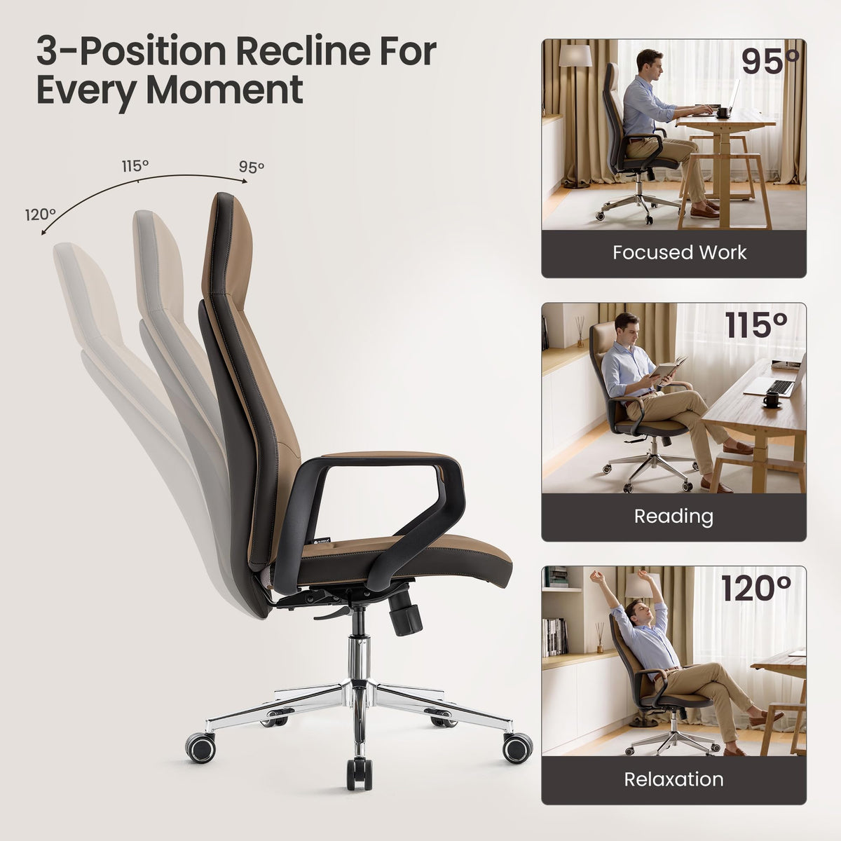 Brown Leather Executive Office Chair Q653