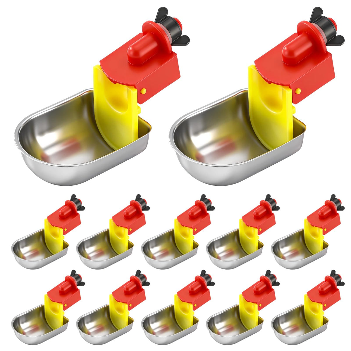 12 Pcs Stainless Self-Filling Chicken Water Cups G79790